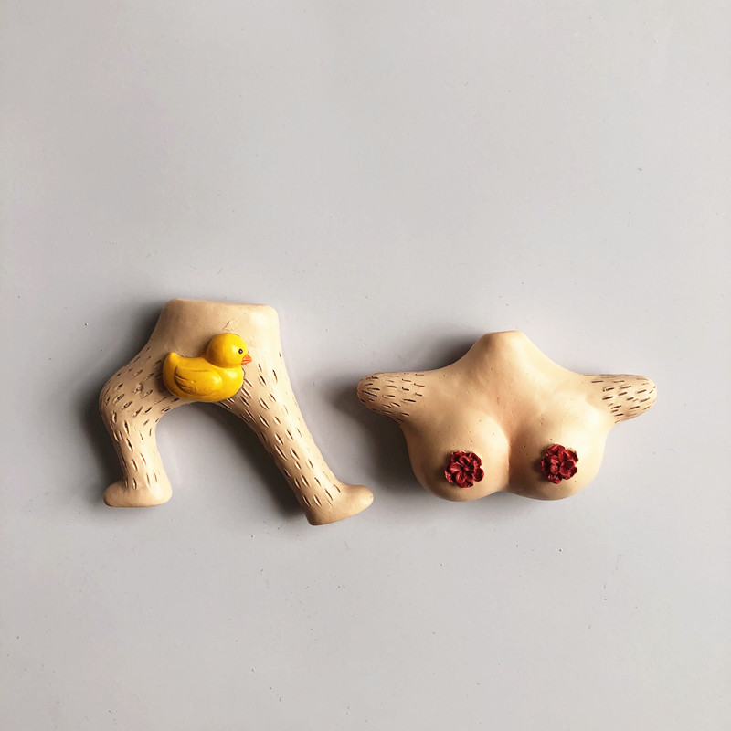 (4 pcs) cute cartoon funny creative three-dimensional resin magnetic refrigerator stickers home refrigerator stickers