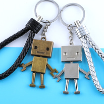 Creative metal space robot cartoon pendant keychain personality retro metal key ring stereo carton man