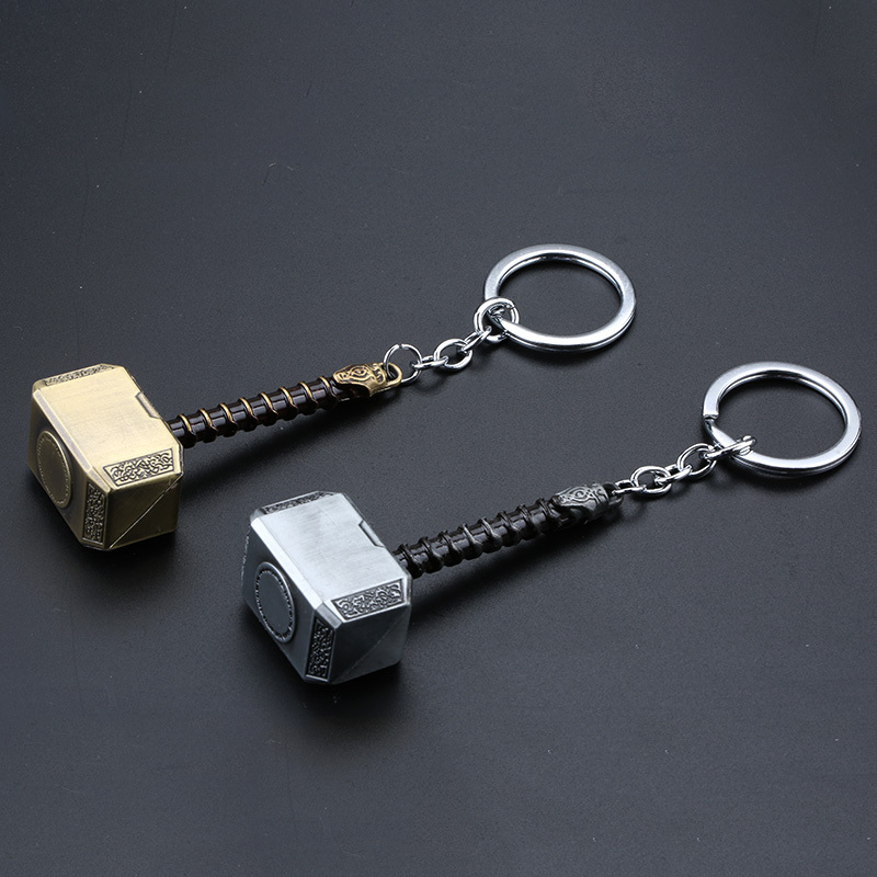 Avengers Thor's Hammer Keychain Storm Axe Avengers 4 Infinity Stone Pendant Rotating Thor's Hammer