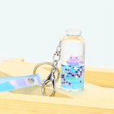 Плавающая свиная линия торговля ключом Ключевой цепь Перегающая песчаная бутылка с масляной свинью, молочной свинью, свининой, кремовой бутылкой дуйин