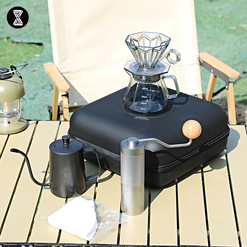 Premium Hand-Brewed Coffee Set, Portable Outdoor Camping Equipment, Complete Set of Household Coffee Pot, Filter Cup, Filter Cup Combination