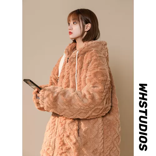 Бархат розового ягненка плюс бархатная куртка для женщин зимой в этом году, красивое мягкое и клейкое валотное хлопковое пальто в стиле молока