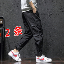 Overalls mens overalls labor insurance straight Trilo wear-resistant pants loose casual multi-pocket mens summer thin models