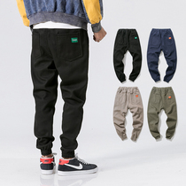 Korean overalls small feet Haren pants mens ties loose Sports Nine casual pants spring and autumn