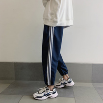 Autumn casual pants mens Tide brand toe loose Harlan Sports straight overalls long pants Korean trend autumn and winter