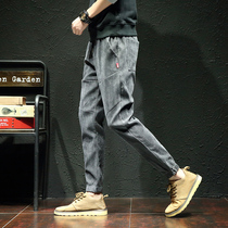 Mens pants autumn and winter Korean version of the trend new student toe sports casual pants mens small feet corduroy Haren pants