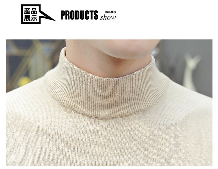 Демисезонный трикотажный приятный телу кашемировый свитер, высокий воротник, облегающий крой, увеличенная толщина 1834838250 