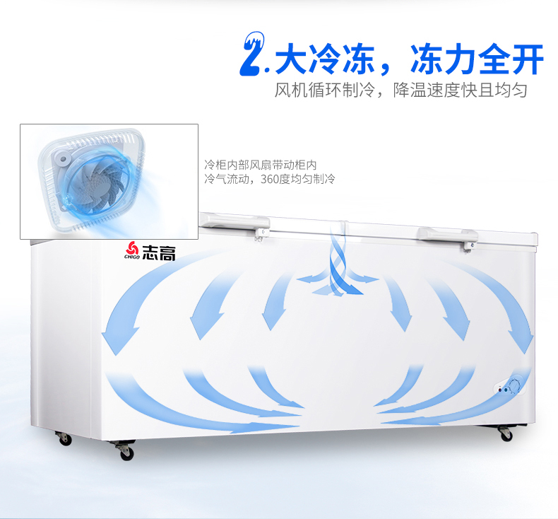 Chigo / BD / BC-588 tủ đông lạnh tiết kiệm năng lượng lớn dành cho người tiêu dùng và thương mại - Tủ đông tủ lạnh ngang
