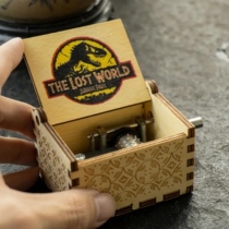 Wooden music box creative hand-cranked mini painted carving Valentines Day birthday couple music box birthday gift