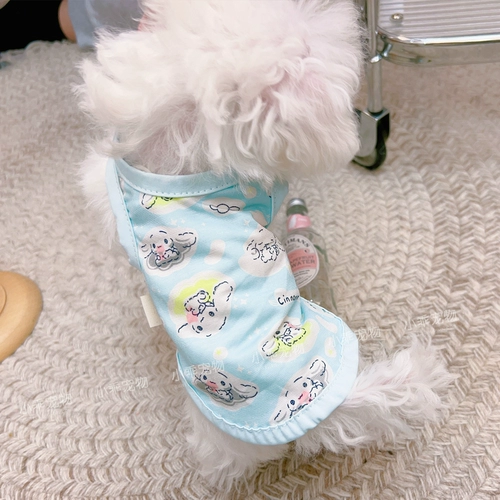 Лето прохладная одежда для любимой собаки, Тедди -Йорк Лето, чем Панда Смашняя Собака Т -боба, лайка Коттон