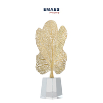 EMAES copper art lucky tree ornaments high-end European and American light luxury style model room living room study decoration crafts