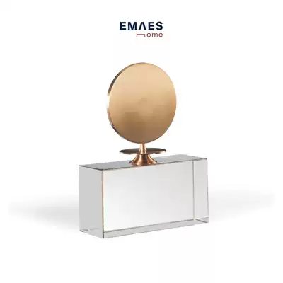 EMAES crystal drum clock face decoration New Chinese model room auspicious abstract entrance study Feng Shui decoration