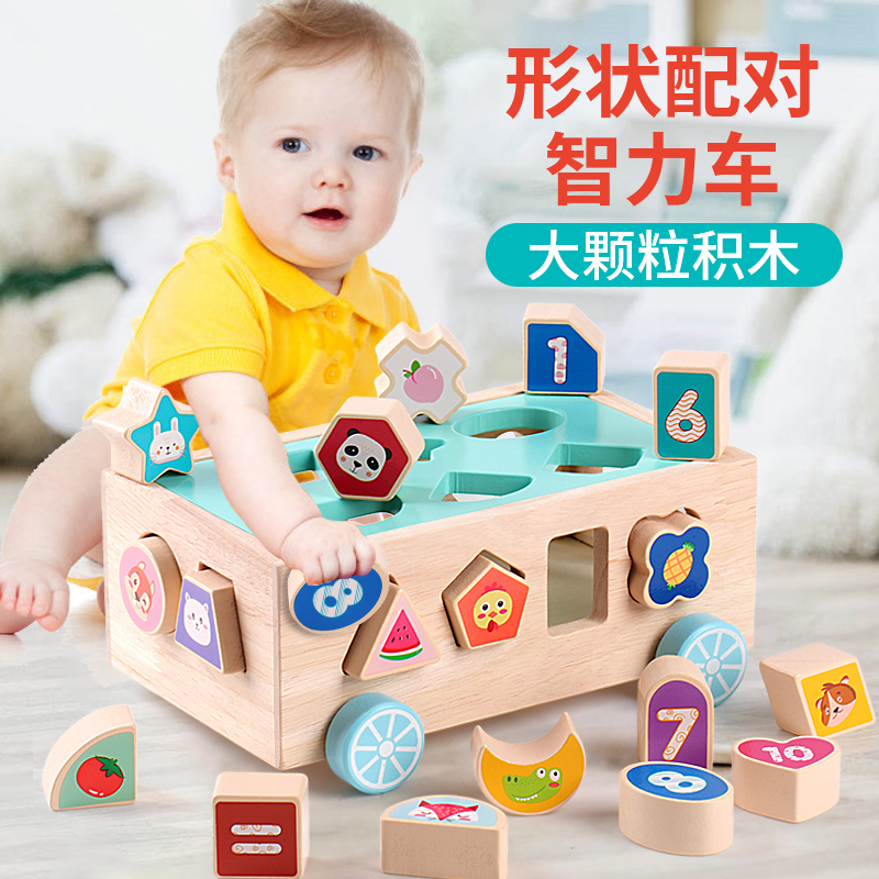 Woody early teaching toy puzzle 1-3 year old baby moving brain shape building block 4 baby boy 6 male girl 2 puzzle fishing