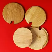 Universal Coffee Cup Cover Glass Tea Cup Mark Cup Wood Tre Wood Round Cup Phụ kiện lock and lock bình giữ nhiệt