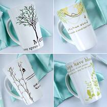 Couples brush their cups a pair of Korean European-style washes cup set creative ceramic toothbrush cup tooth cylinder literary fan