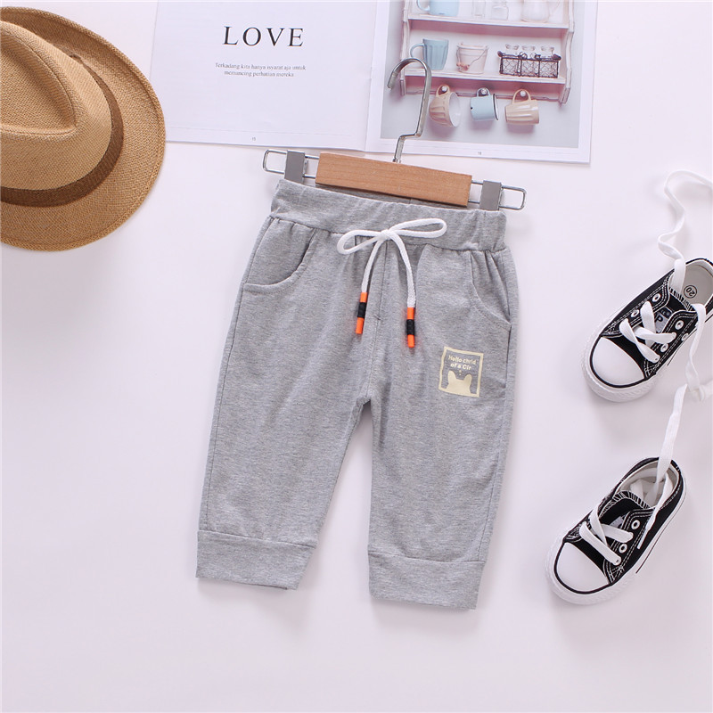 Quần crop top cho bé mùa hè 7 điểm quần mỏng phần 1 quần mùa hè cho bé 3 quần bé trai mùa hè 0-4 tuổi - Quần quần bò rộng bé trai
