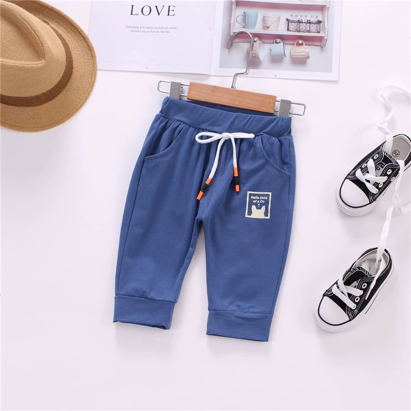 Quần crop top cho bé mùa hè 7 điểm quần mỏng phần 1 quần mùa hè cho bé 3 quần bé trai mùa hè 0-4 tuổi - Quần