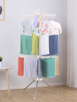 Hanging towel rack Floor-to-ceiling bathroom punch-free shelf Single rod folding bathroom stainless steel kindergarten clothes rack