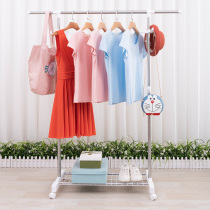 Floor hanger Single rod clothes rack Folding indoor simple hanger Household bedroom clothes rack Cold hanger