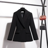 Комплект, осенний модный черный цветной элитный классический костюм для работы