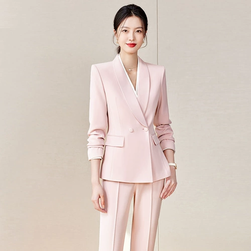 Розовый пиджак классического кроя, комплект, дизайнерские штаны, классический костюм, тренд сезона