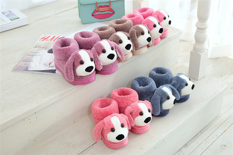 Pantoufles enfants en suède pour hiver - semelle caoutchouc - Ref 1011493 Image 12