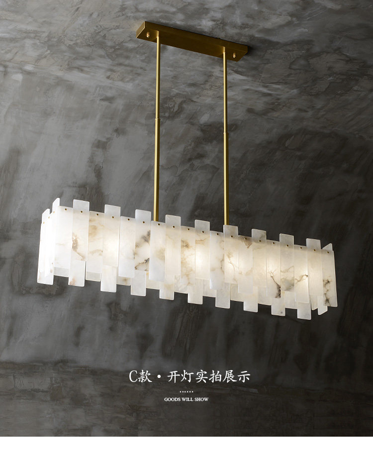 全铜云石客厅吊灯新中式创意个性别墅大气茶室书房卧室餐厅吸顶灯-阿里巴巴