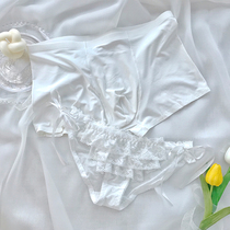 Lovers Briefs Spring Summer Thin cool and unscarred ice silk Mens and womens underwear pure desire laces lace underpants women