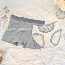 Couple Pants Women Spring Summer New Pure Cotton Breathable Laura Pure Desire Triangle Pants Lady Set A Gift Flat Corner Pants Man