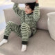 Boys and girls home clothes set 2026 new children's half velvet pajamas tops autumn and winter warm plus velvet two-piece set