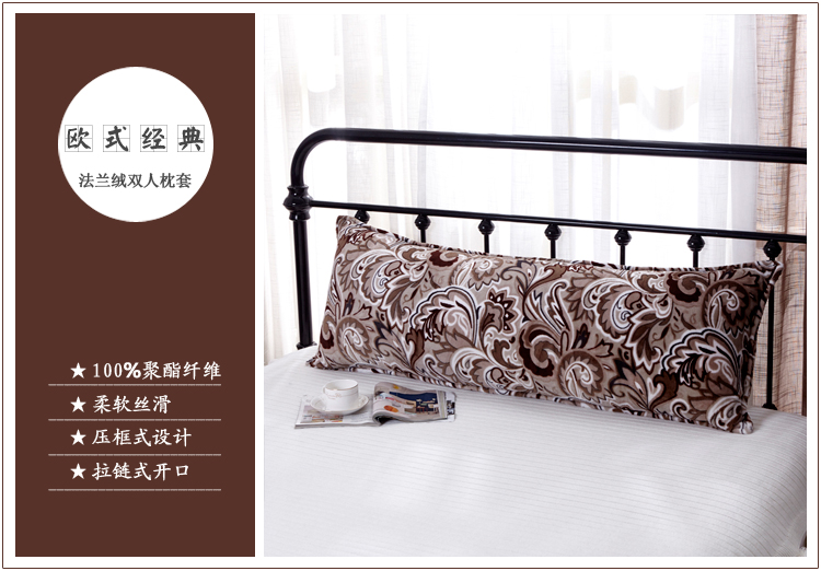 Mùa đông flannel đệm đôi gối Coral Coral gối dài gối đôi gối 1,2 m 1,5 m 1,8 m gối cho bé