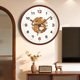Medieval style wall clock living room 2026 new high-end solid wood wall clock silent clock home Song style aesthetics