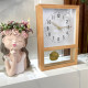 Solid Wood Vintage Wall Clock Living Room Wall-Mounted Retro Table Clock Ornament Clock Stand Desktop Clock Old-Fashioned