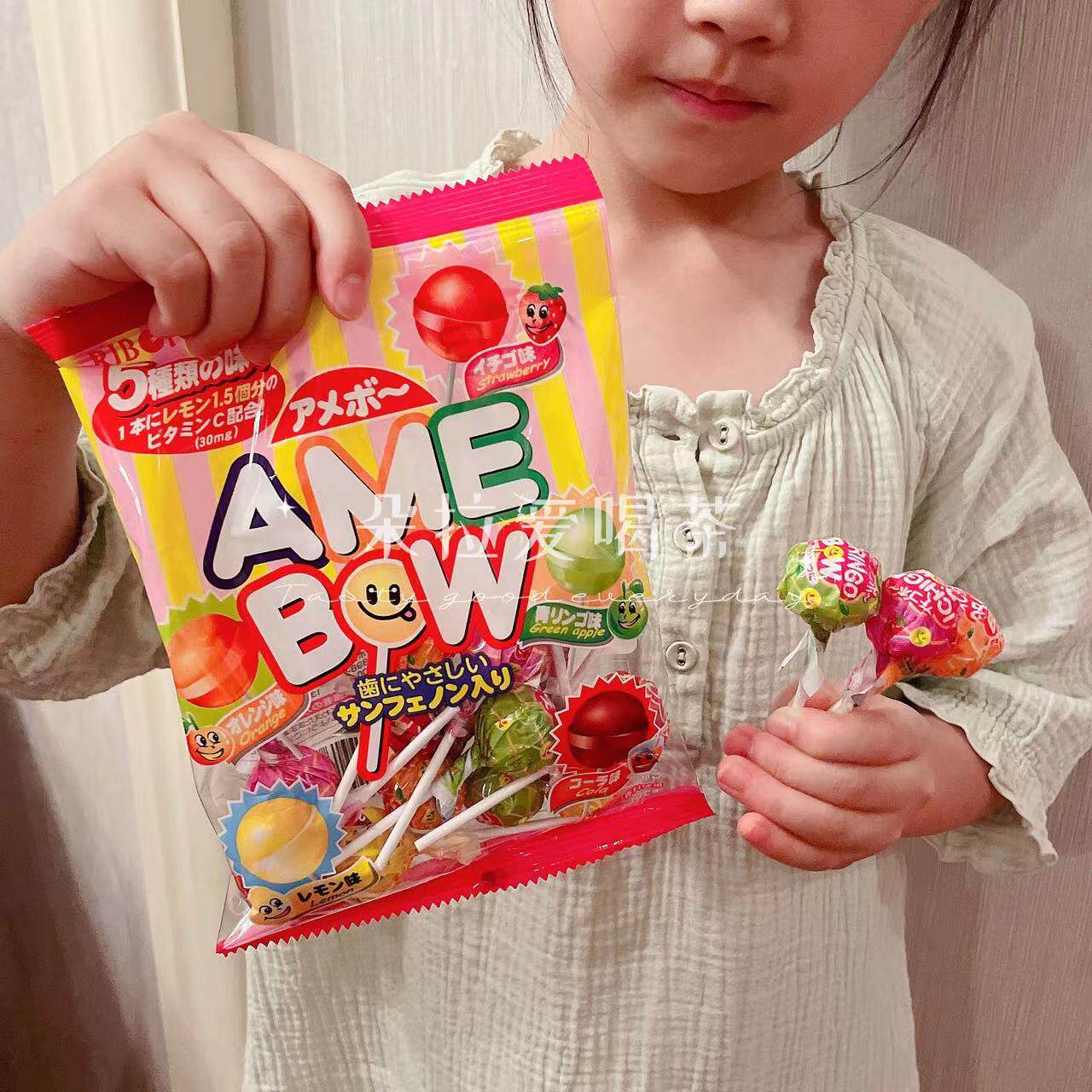 Japanese imported Ramboo RIBON combined flavor 5 kinds of fruit lollipop 12