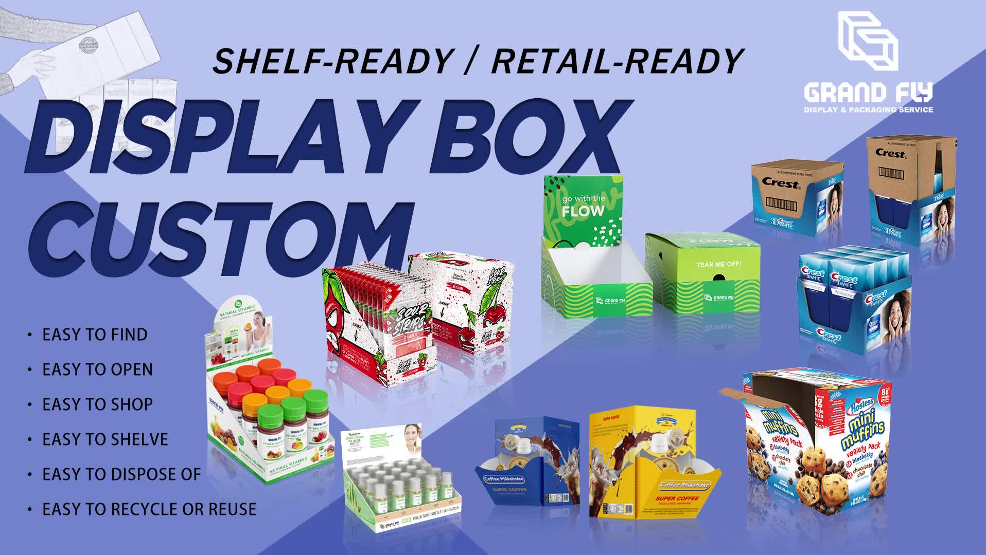 Shelf Ready Box Tear Away Packaging Paper Display Box Corrugated