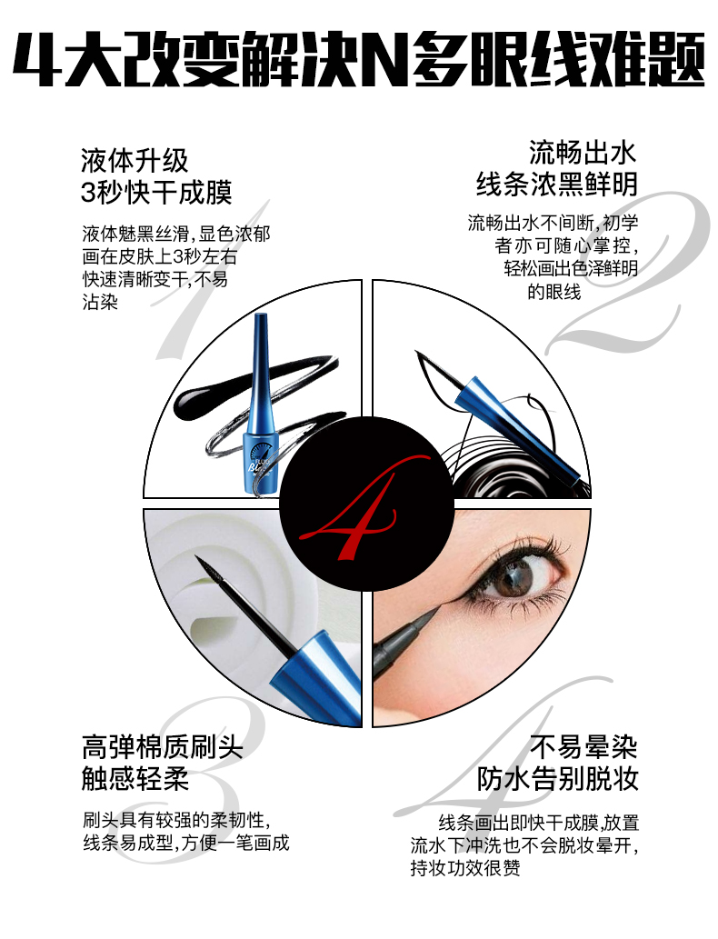 Bút kẻ mắt không thấm nước của Flamingo không nở, đổ mồ hôi, lâu trôi, không đánh dấu, đỏ, trang điểm, người mới bắt đầu, đầu cứng, bút nhựa - Bút kẻ mắt kẻ mắt tonymoly