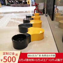 Hui play FRP leisure chair flower pot combination shopping mall rest area seat Mei Chen petal stool creative stitching long