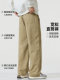 Pure heavyweight pure cotton overalls men's spring and autumn American retro wide-leg sports pants straight casual trousers