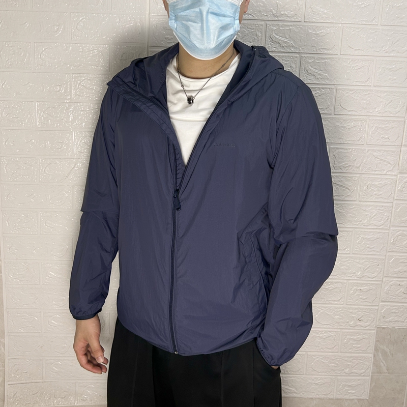 2026 Spring New Calvin Klein Ck Men's Casual Solid Color Versatile Hooded Waterproof Jacket