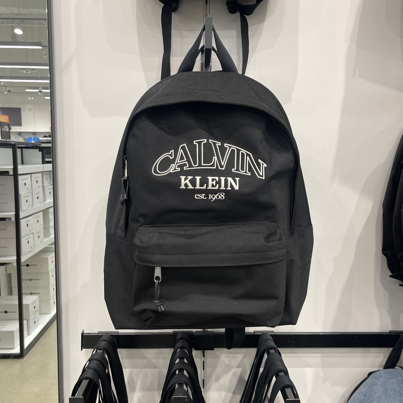 Ck/Calvin Klein Casual Solid Color Versatile Unisex Oxford Cloth Large Backpack Rucksack School Bag