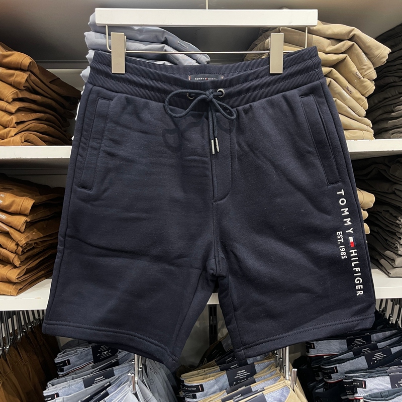 Tommy Hilfiger Men's New Summer Casual Fashion Solid Color Logo Embroidered Knitted Shorts and Sweatpants