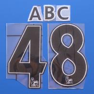 Jersey number Premier League flocked white black scattered heat transfer number