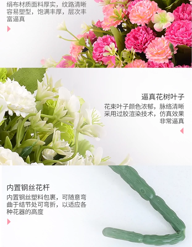 Simimic Bouquet Set Đồ trang trí Hoa giả Hoa lụa Hoa khô Trang chủ Phòng khách Bố cục Bàn Bàn cà phê Trang trí Hoa hồng Hoa