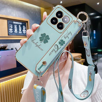 Suitable for Xiaomi 15t Phone Case, Xiaomi15Tpro Protective Silicone Cover, 5g Full Coverage Anti-Drop Mi15T Wrist Strap Crossbody Lanyard Por Soft Case 15Tp for Women 5g New Style Fresh Simple Trendy Model