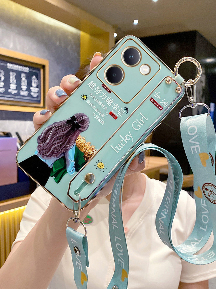 Suitable for Vivo Y100 Phone Case, Vivo New Y100I Silicone Y100I Long Battery Life Version Protective Cover, Vovoy Wrist Strap Lanyard, Viv0 High-End Feel, Voy Anti-Drop V2313A Female 1005g