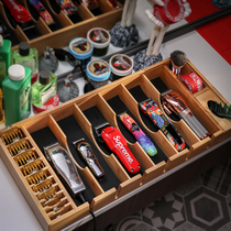 Ganghu manual push scissors bamboo box comb scraper oil head haircut tool storage wooden rack tray limit comb box customization