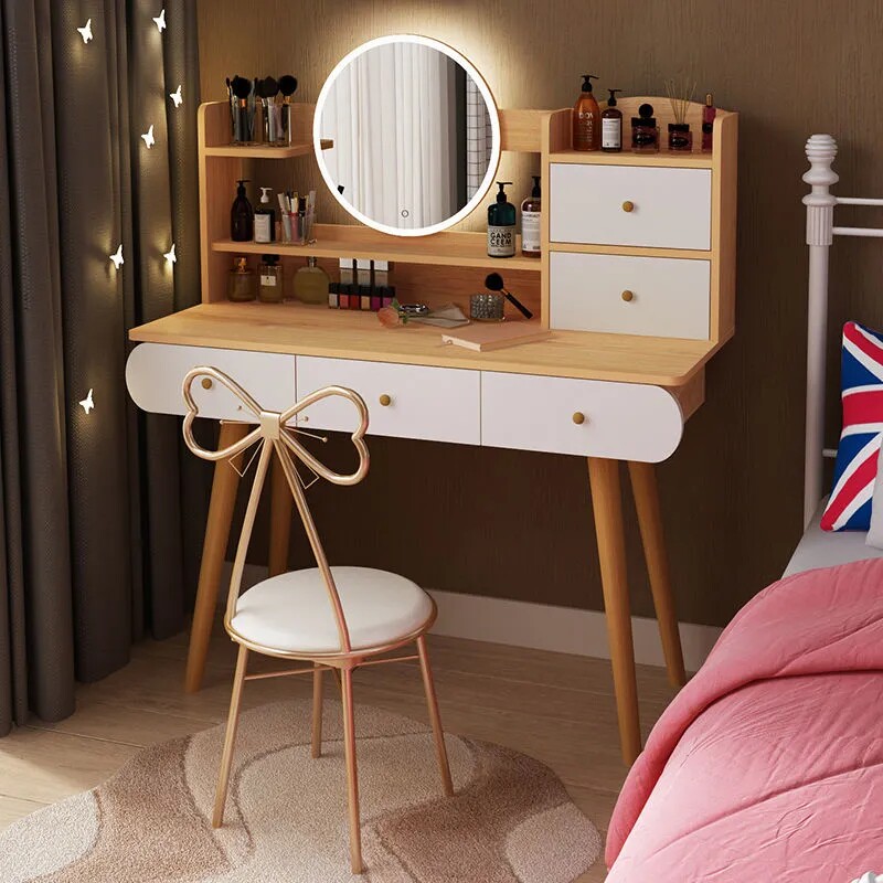 Makeup Desk Desk Integrated Female Bedroom small family Type solid wood Bedroom desk Female 2021 New modern minimalist table