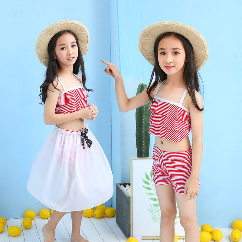 Fashion 5 to 6 to 7 girls 8 split skirts girls wear swimsuits 9 children 10 swimwear 11 years old 1