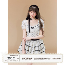 SISI JIJANG < SISI sauce Poopoint fluffy dress > Teenage Girl Feeling sweet and cute to receive a waist cake skirt