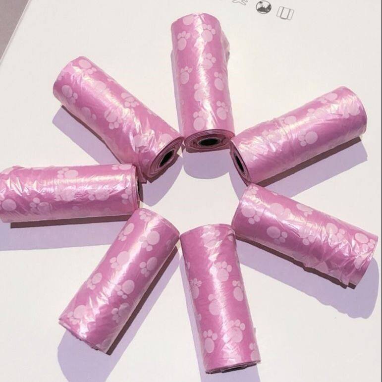 Household garbage bag small disposable flat mouth portable color plastic bag thickened roll cute printing household